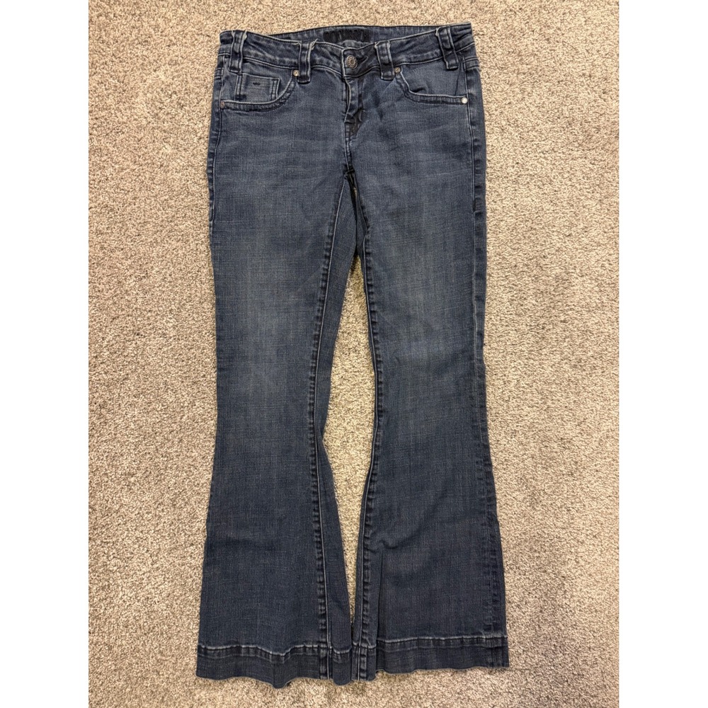Rock and Roll Cowgirl Jeans Womens 29 Blue Dark Trouser Flare Stretch Denim